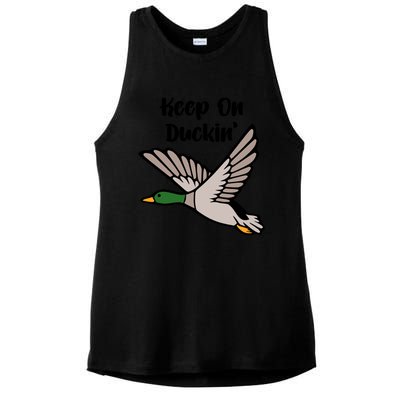 Keep On Duckin Ladies PosiCharge Tri-Blend Wicking Tank