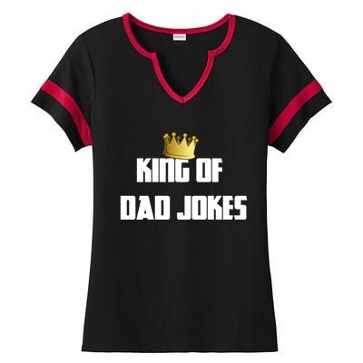 King Of Dad Jokes Crown Bad Joke Funny Fathers Day Gift Ladies Halftime Notch Neck Tee