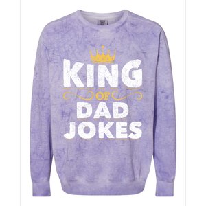 King Of Dad Jokes Crown Rad Jokes Puns Funny Dad Jokes Gift Colorblast Crewneck Sweatshirt