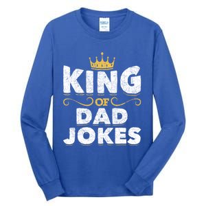 King Of Dad Jokes Crown Rad Jokes Puns Funny Dad Jokes Gift Tall Long Sleeve T-Shirt