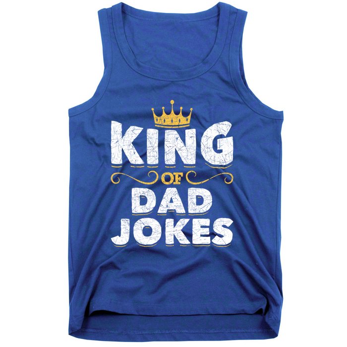 King Of Dad Jokes Crown Rad Jokes Puns Funny Dad Jokes Gift Tank Top