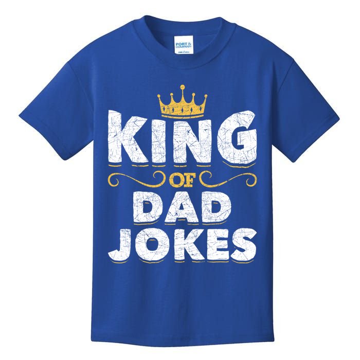 King Of Dad Jokes Crown Rad Jokes Puns Funny Dad Jokes Gift Kids T-Shirt