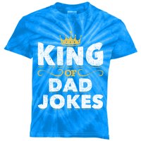 King Of Dad Jokes Crown Rad Jokes Puns Funny Dad Jokes Gift Kids Tie-Dye T-Shirt