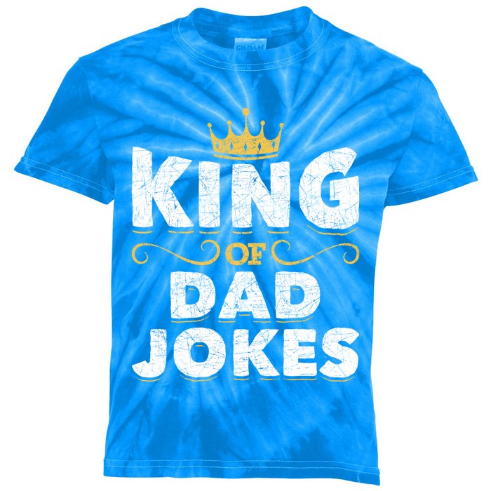 King Of Dad Jokes Crown Rad Jokes Puns Funny Dad Jokes Gift Kids Tie-Dye T-Shirt