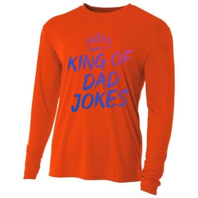 King Of Dad Jokes Fathers Day Humorous Puns Funny Dad Jokes Cute Gift Cooling Performance Long Sleeve Crew