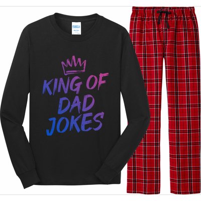 King Of Dad Jokes Fathers Day Humorous Puns Funny Dad Jokes Cute Gift Long Sleeve Pajama Set