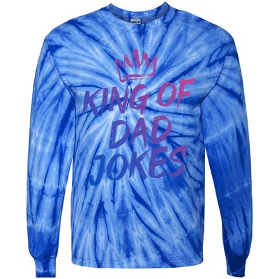 King Of Dad Jokes Fathers Day Humorous Puns Funny Dad Jokes Cute Gift Tie-Dye Long Sleeve Shirt