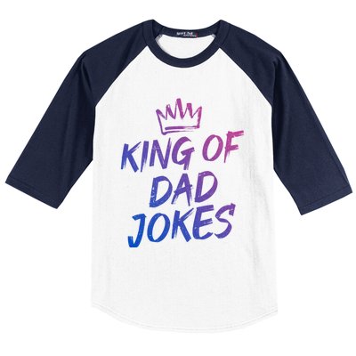 King Of Dad Jokes Fathers Day Humorous Puns Funny Dad Jokes Cute Gift Baseball Sleeve Shirt