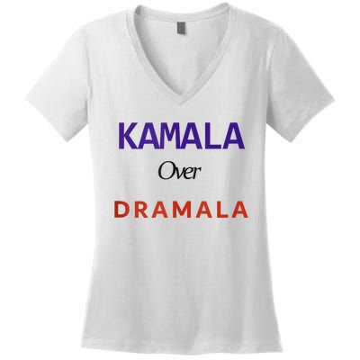 Kamala Over Dramala Women's V-Neck T-Shirt