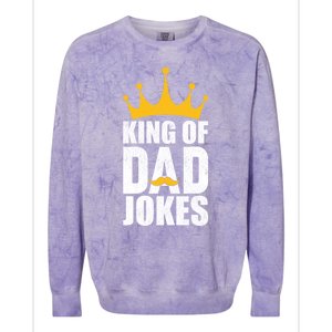 King Of Dad Jokes Funny Fathers Day Saying Gift Colorblast Crewneck Sweatshirt