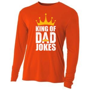 King Of Dad Jokes Funny Fathers Day Saying Gift Cooling Performance Long Sleeve Crew