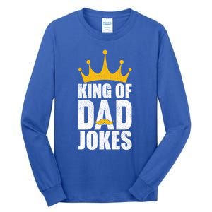 King Of Dad Jokes Funny Fathers Day Saying Gift Tall Long Sleeve T-Shirt