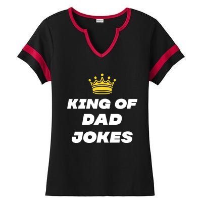 King Of Dad Jokes Funny Gift Ladies Halftime Notch Neck Tee