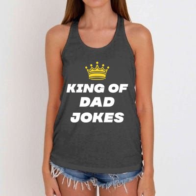 King Of Dad Jokes Funny Gift Women's Knotted Racerback Tank