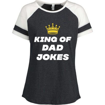 King Of Dad Jokes Funny Gift Enza Ladies Jersey Colorblock Tee