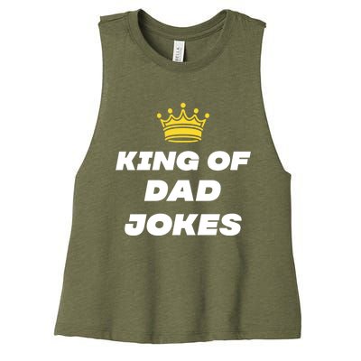 King Of Dad Jokes Funny Gift Women's Racerback Cropped Tank