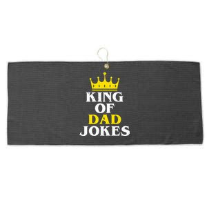 King Of Dad Jokes Funny Puns Rad Jokes Humorous Dad Jokes Cute Gift Large Microfiber Waffle Golf Towel