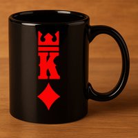 King Of Diamonds Halloween Playing Cards 11oz C Handle Ceramic Mug