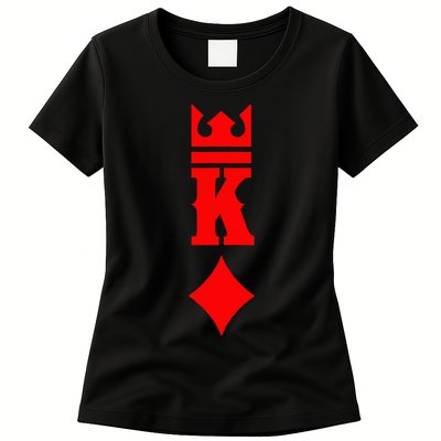 King Of Diamonds Halloween Playing Cards Womens T-Shirt