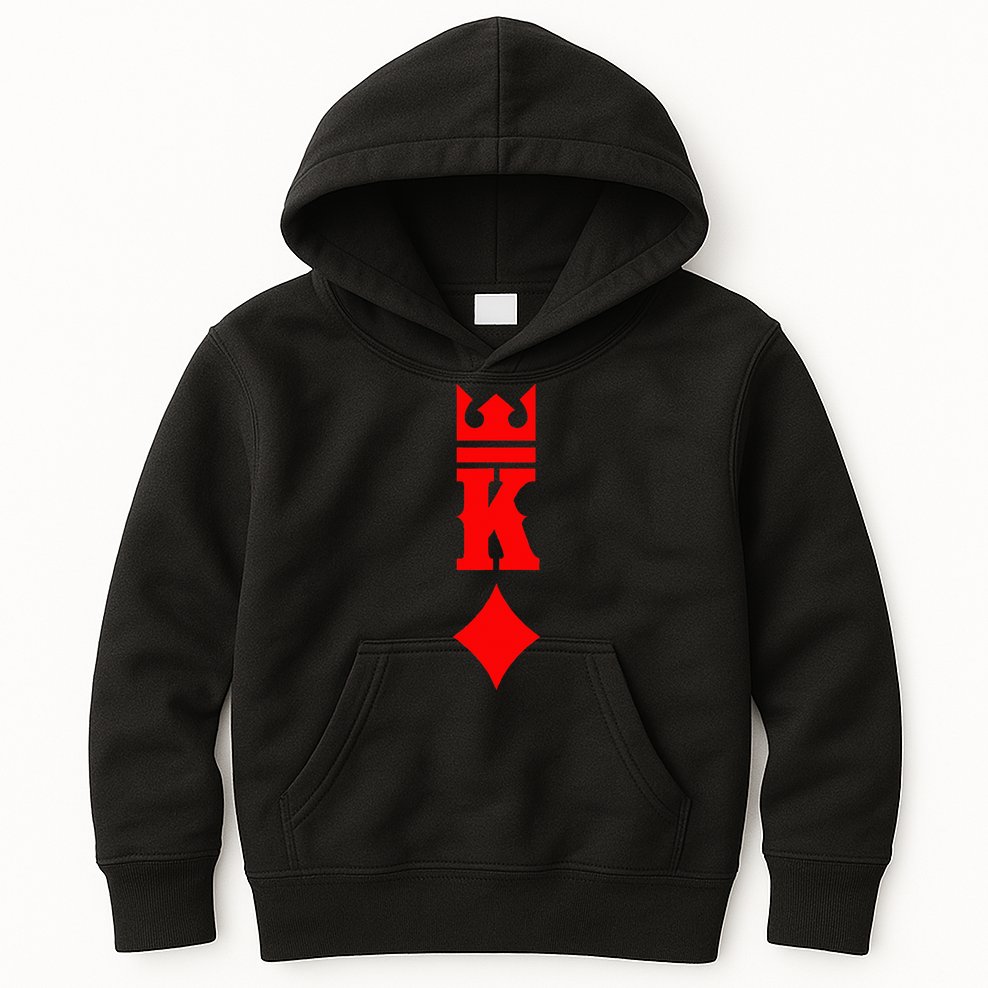 King Of Diamonds Halloween Playing Cards Kids Hoodie