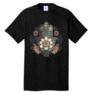 Khamsah Or Flower Hand Of Fatima On Floral Hamsa Hand Tall T-Shirt