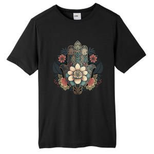 Khamsah Or Flower Hand Of Fatima On Floral Hamsa Hand Tall Fusion ChromaSoft Performance T-Shirt