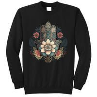 Khamsah Or Flower Hand Of Fatima On Floral Hamsa Hand Tall Sweatshirt