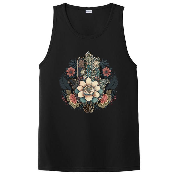 Khamsah Or Flower Hand Of Fatima On Floral Hamsa Hand PosiCharge Competitor Tank