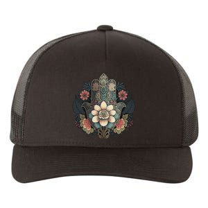 Khamsah Or Flower Hand Of Fatima On Floral Hamsa Hand Yupoong Adult 5-Panel Trucker Hat