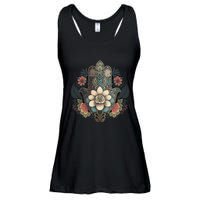 Khamsah Or Flower Hand Of Fatima On Floral Hamsa Hand Ladies Essential Flowy Tank