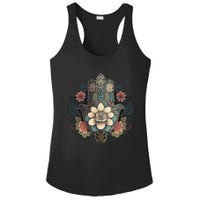 Khamsah Or Flower Hand Of Fatima On Floral Hamsa Hand Ladies PosiCharge Competitor Racerback Tank