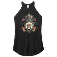 Khamsah Or Flower Hand Of Fatima On Floral Hamsa Hand Women's Perfect Tri Rocker Tank