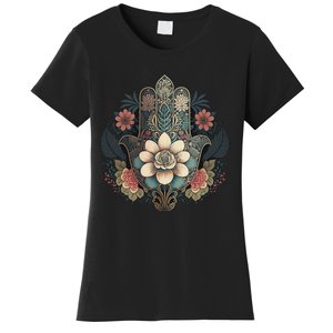 Khamsah Or Flower Hand Of Fatima On Floral Hamsa Hand Women's T-Shirt