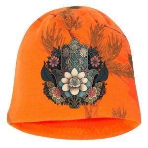 Khamsah Or Flower Hand Of Fatima On Floral Hamsa Hand Kati - Camo Knit Beanie