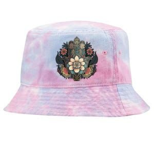 Khamsah Or Flower Hand Of Fatima On Floral Hamsa Hand Tie-Dyed Bucket Hat