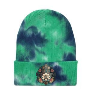 Khamsah Or Flower Hand Of Fatima On Floral Hamsa Hand Tie Dye 12in Knit Beanie