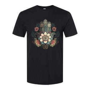 Khamsah Or Flower Hand Of Fatima On Floral Hamsa Hand Softstyle CVC T-Shirt