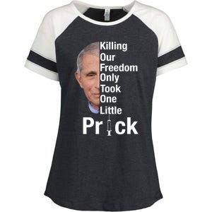 Killing Our Freedom Only Took One Little Prick Anti Faucci Enza Ladies Jersey Colorblock Tee