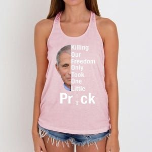 Killing Our Freedom Only Took One Little Prick Anti Faucci Women's Knotted Racerback Tank