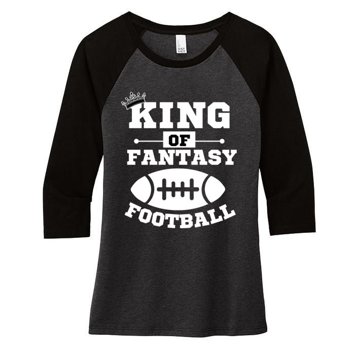 King Of Fantasy Football/ Funny Fantasy Football Women's Tri-Blend 3/4-Sleeve Raglan Shirt