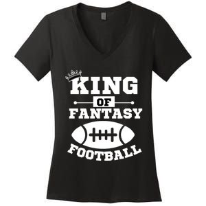 King Of Fantasy Football/ Funny Fantasy Football Women's V-Neck T-Shirt