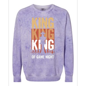 King Of Game Night Gift Colorblast Crewneck Sweatshirt