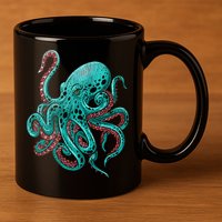 Kraken Octopus Gift 11oz C Handle Ceramic Mug