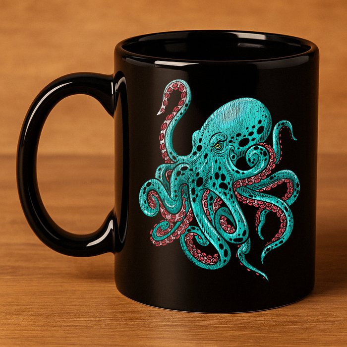 Kraken Octopus Gift 11oz C Handle Ceramic Mug