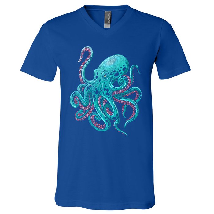 Kraken Octopus Gift V-Neck T-Shirt