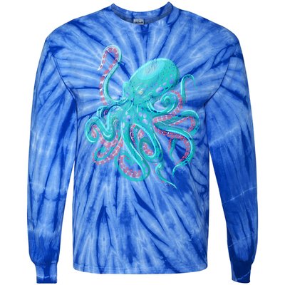 Kraken Octopus Gift Tie-Dye Long Sleeve Shirt