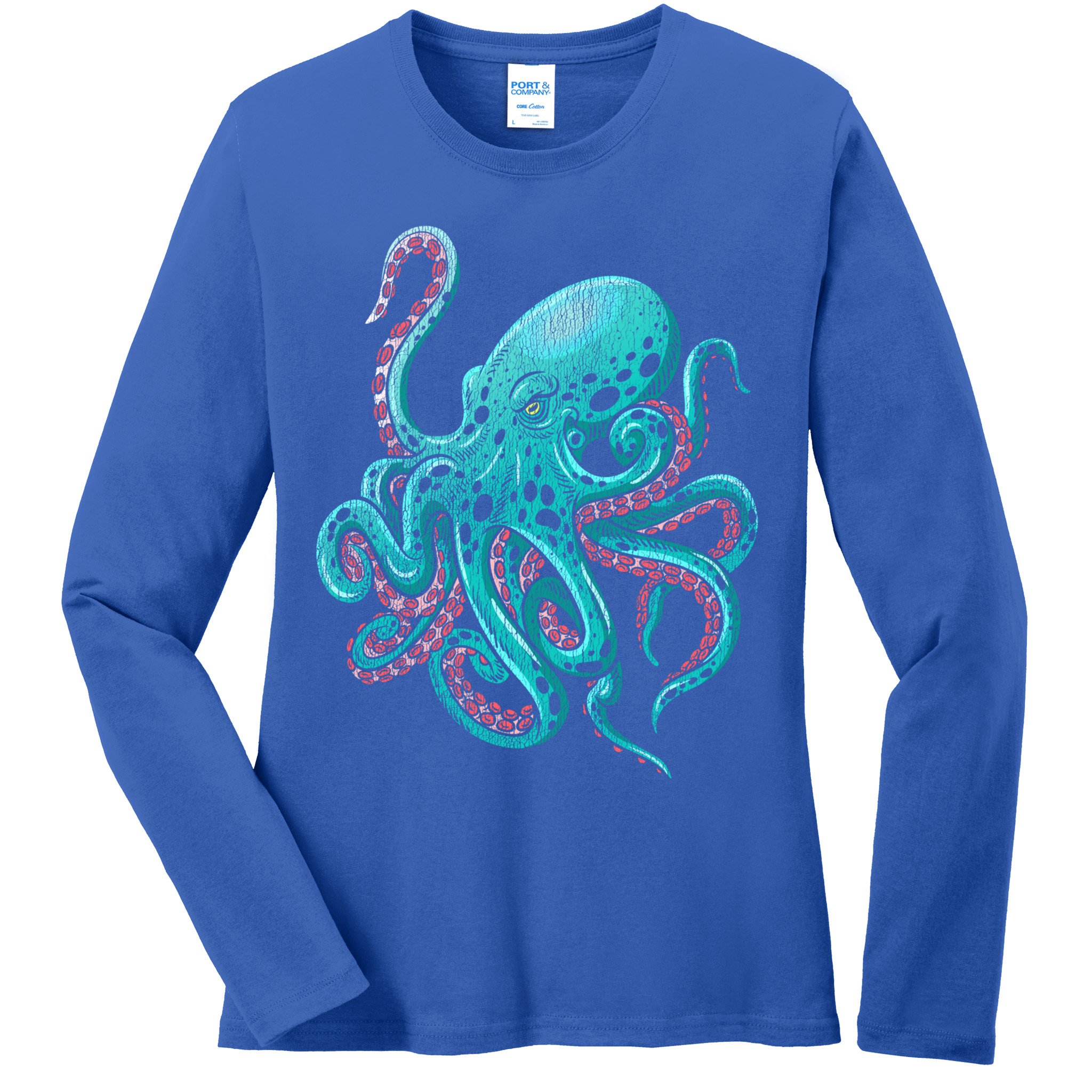 Kraken Octopus Gift Ladies Long Sleeve Shirt