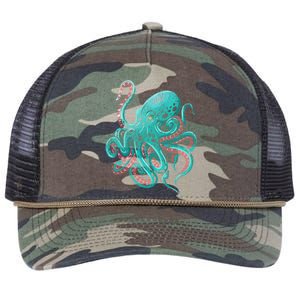 Kraken Octopus Gift Retro Rope Trucker Hat Cap