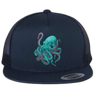 Kraken Octopus Gift Flat Bill Trucker Hat