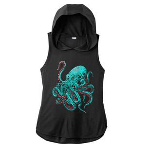 Kraken Octopus Gift Ladies PosiCharge Tri-Blend Wicking Draft Hoodie Tank